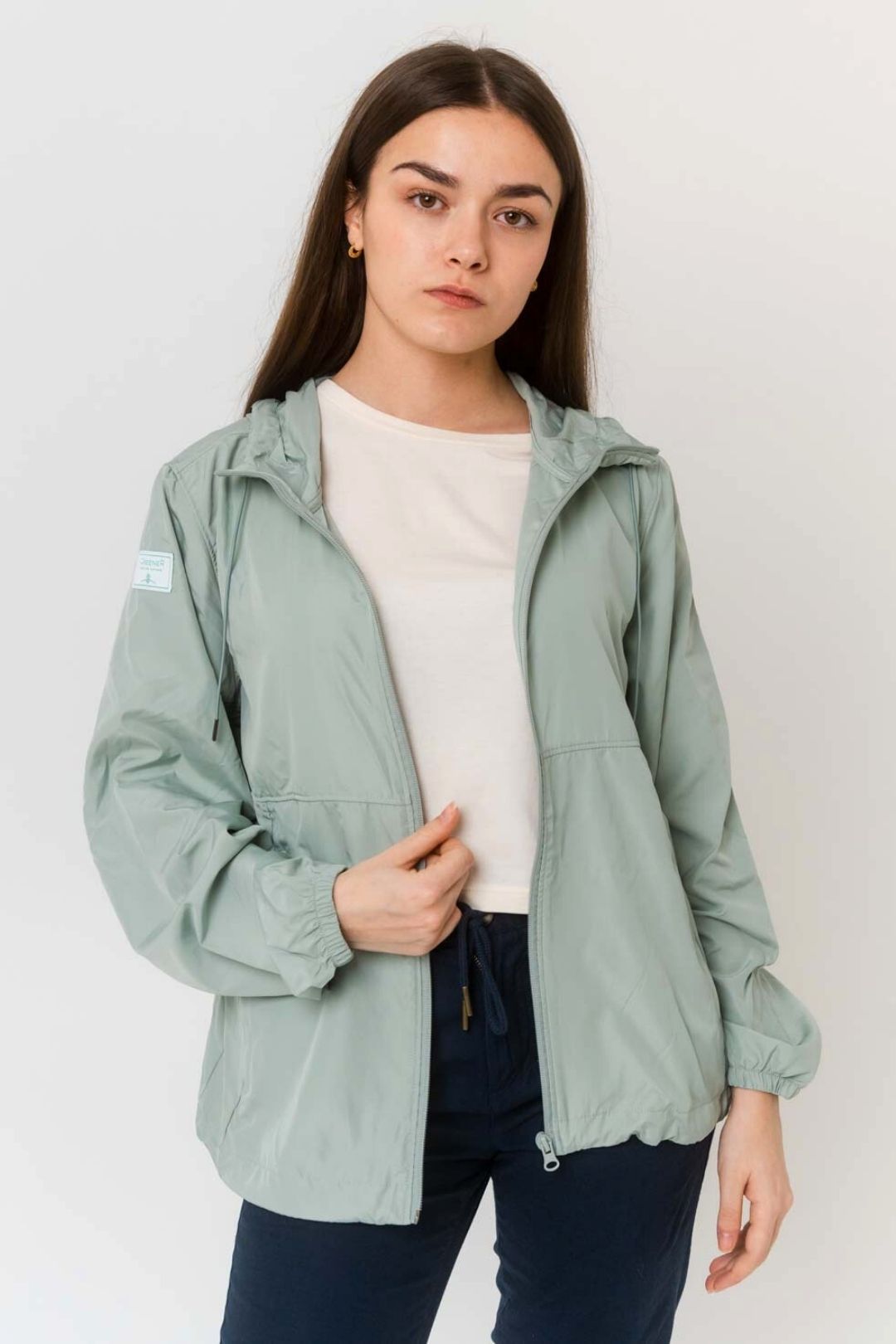 Coupe-vent léger recyclé à capuche - Glacier Green