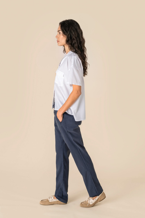Pantalón Lyocell holgado - Azul Marino