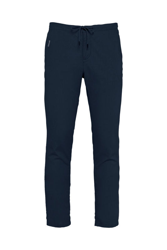 Regular fit linen trousers - Navy Blue