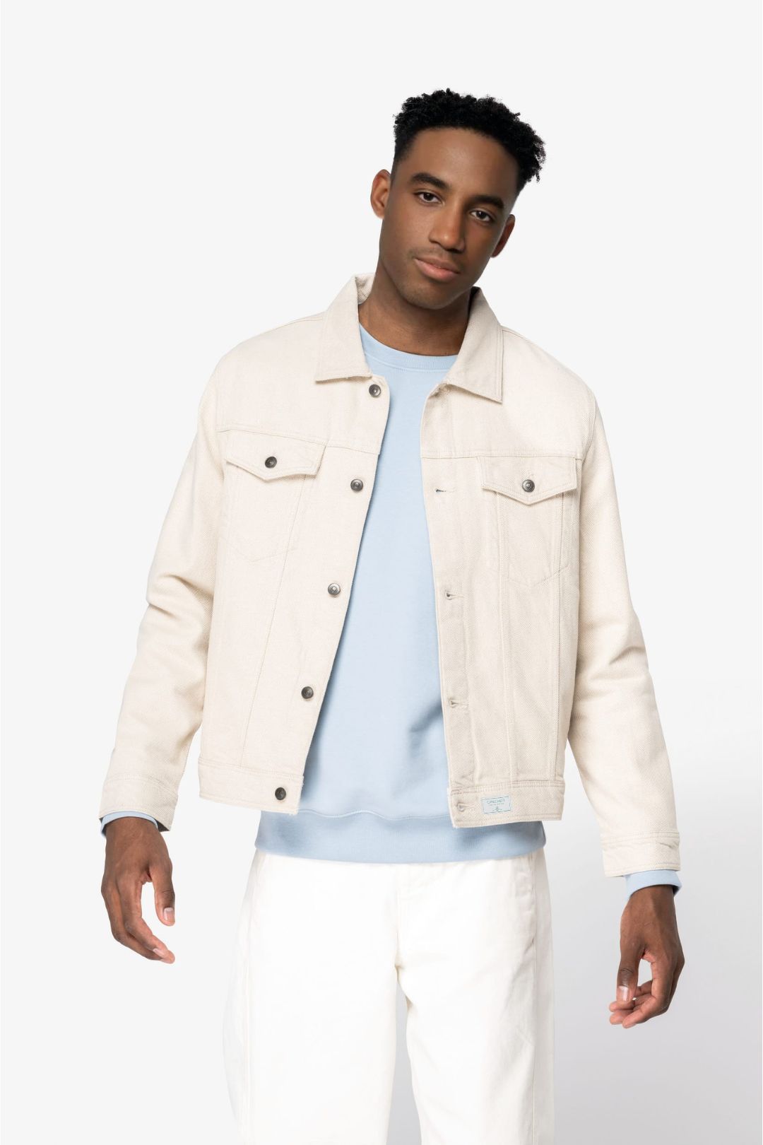 Chaqueta algodón orgánico y cáñamo - Natural