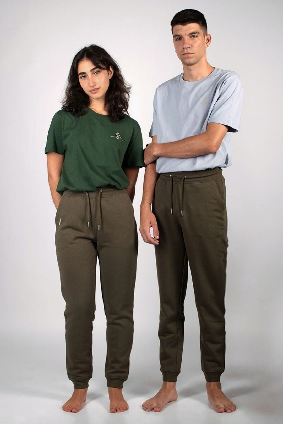 Pantalon jogger en coton bio - Vert Tan