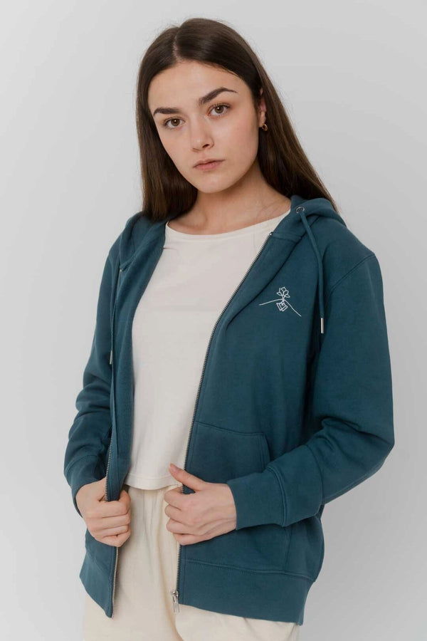 Sweat zippé en coton bio - Boréal
