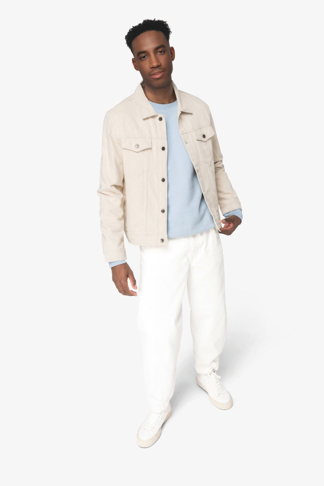 Chaqueta algodón orgánico y cáñamo - Natural