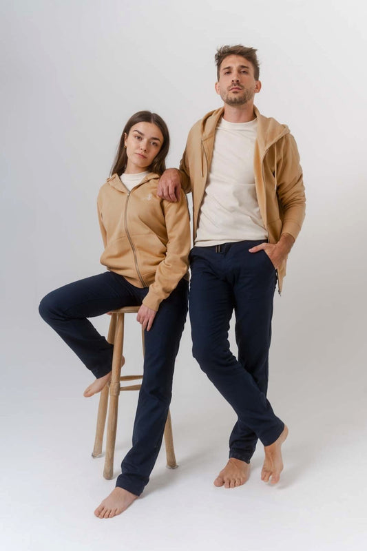 Sweat zippé en coton bio - Late