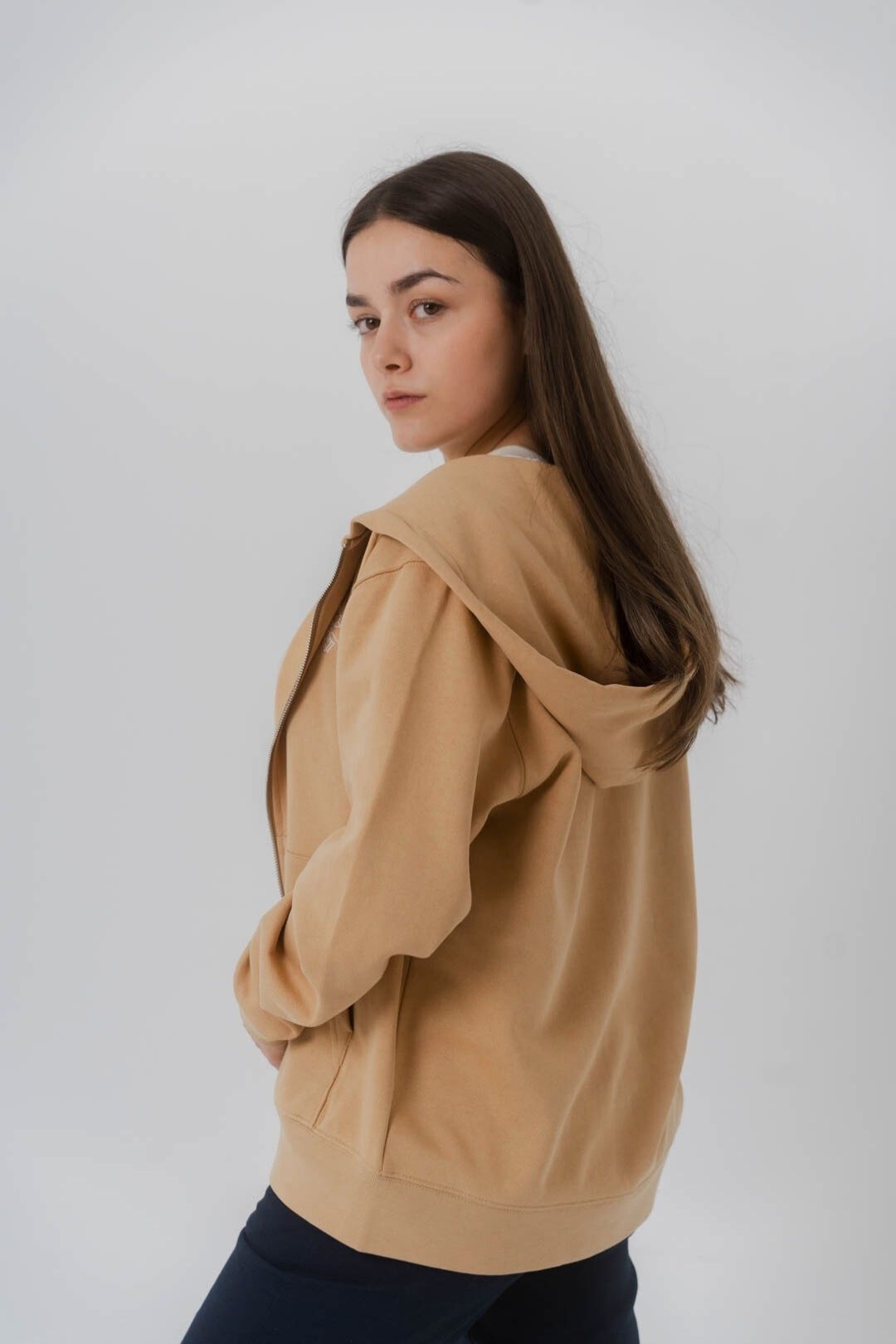 Sweat zippé en coton bio - Late