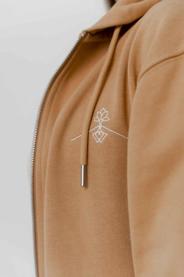 Sweat zippé en coton bio - Late
