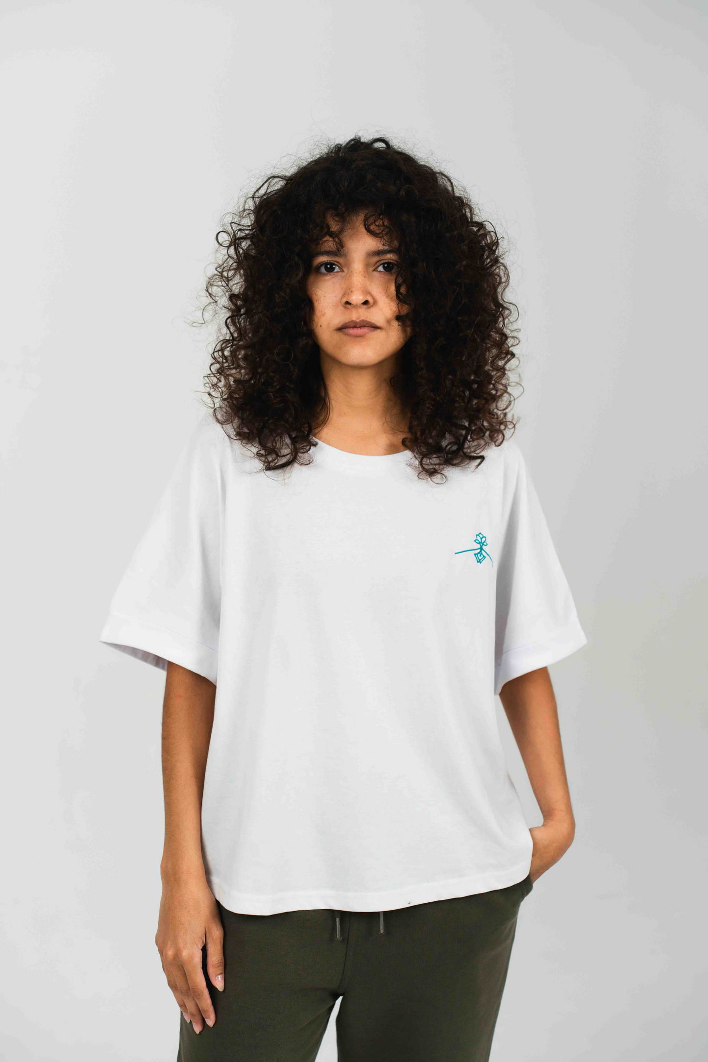 Camiseta oversize manga murciélago - Blanco