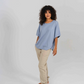 Oversized batwing sleeve t-shirt - Mist Blue