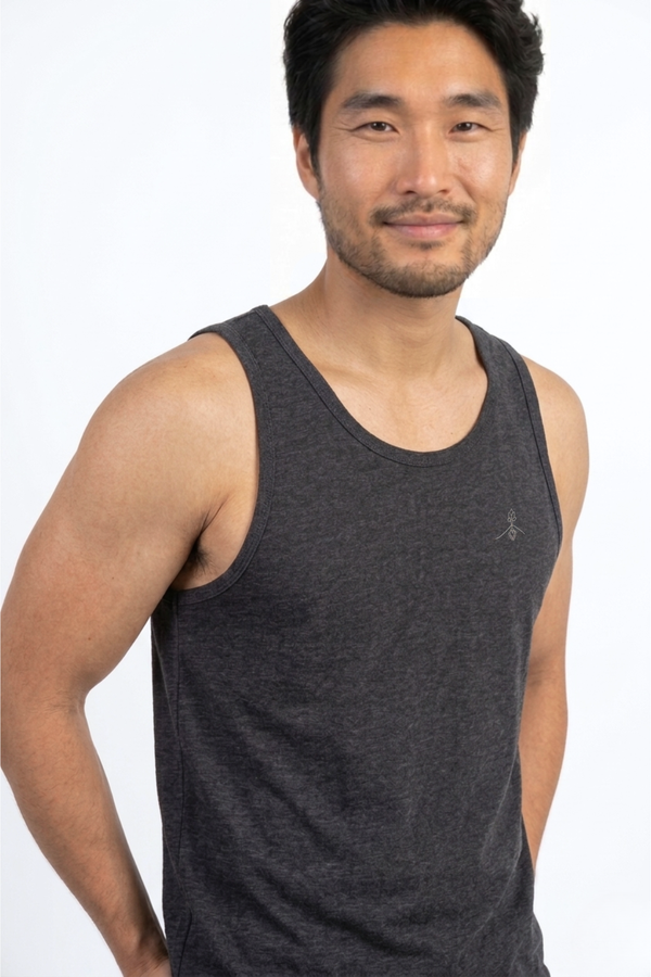 Camiseta tirantes orgánica - Gris Oscuro Jaspeado
