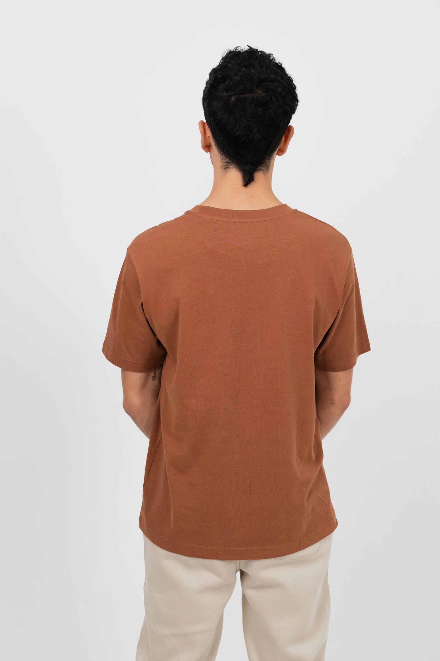 Oversized 100% organic cotton T-shirt - Caramel