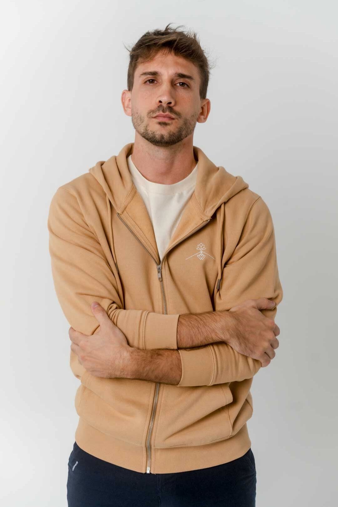 Sweat zippé en coton bio - Late