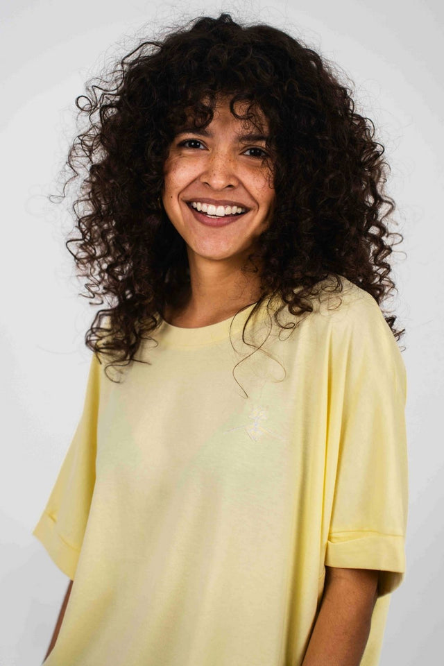 T-shirt oversize à manches chauve-souris - Fresh Yellow