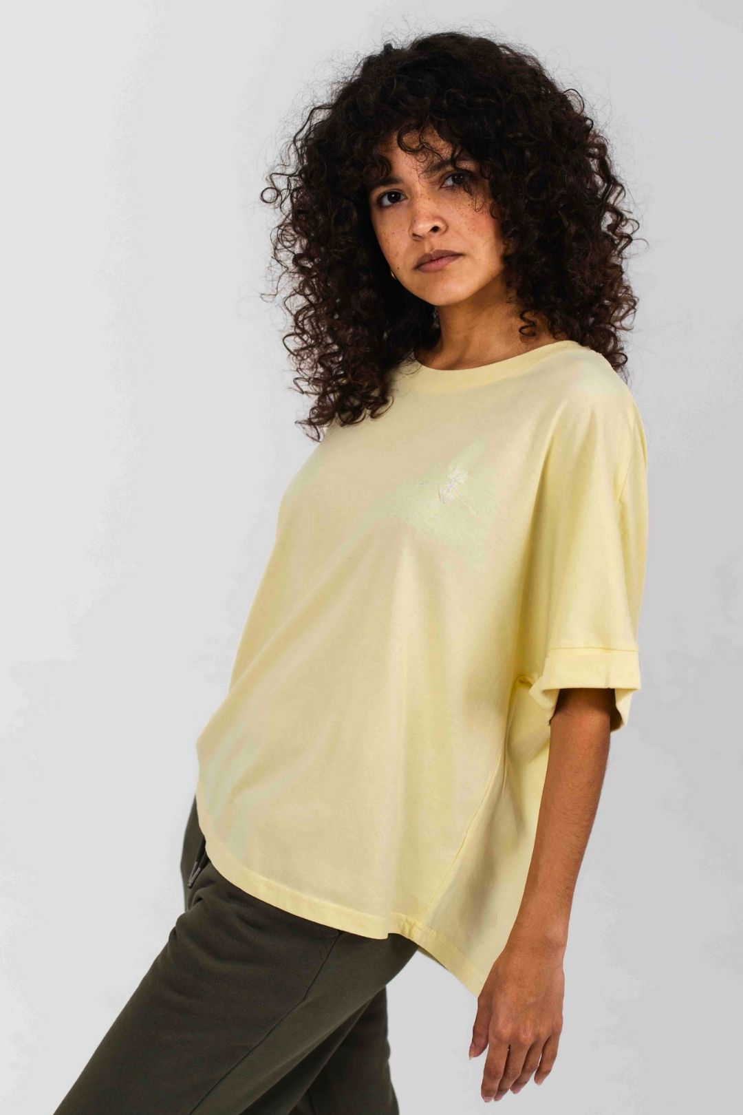 T-shirt oversize à manches chauve-souris - Fresh Yellow