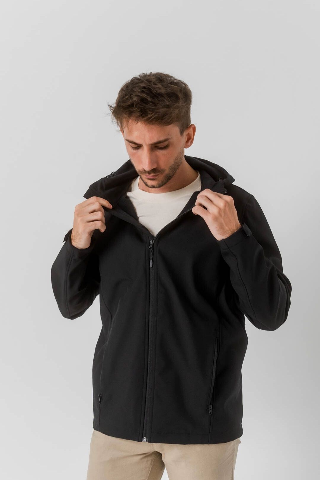 Abrigo impermeable materiales reciclados - Negro