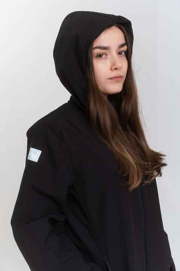 Abrigo impermeable materiales reciclados - Negro