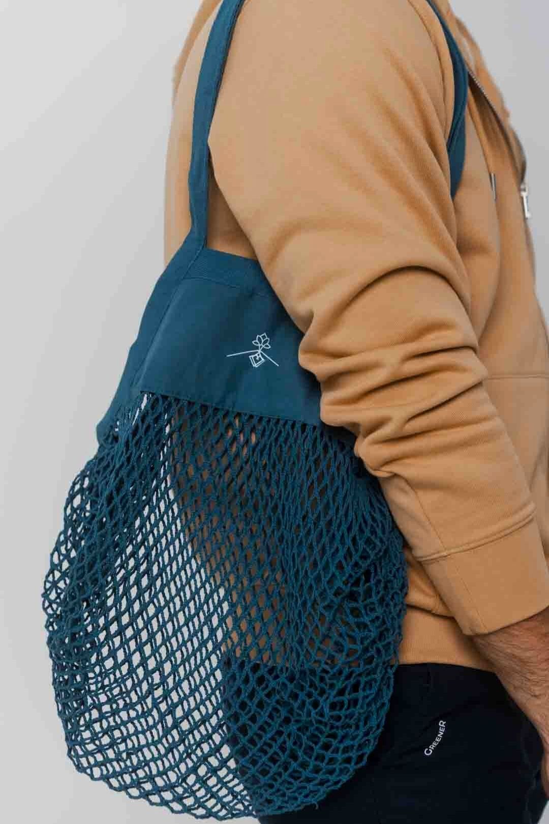 Sac filet 100% coton biologique - Bleu Royal