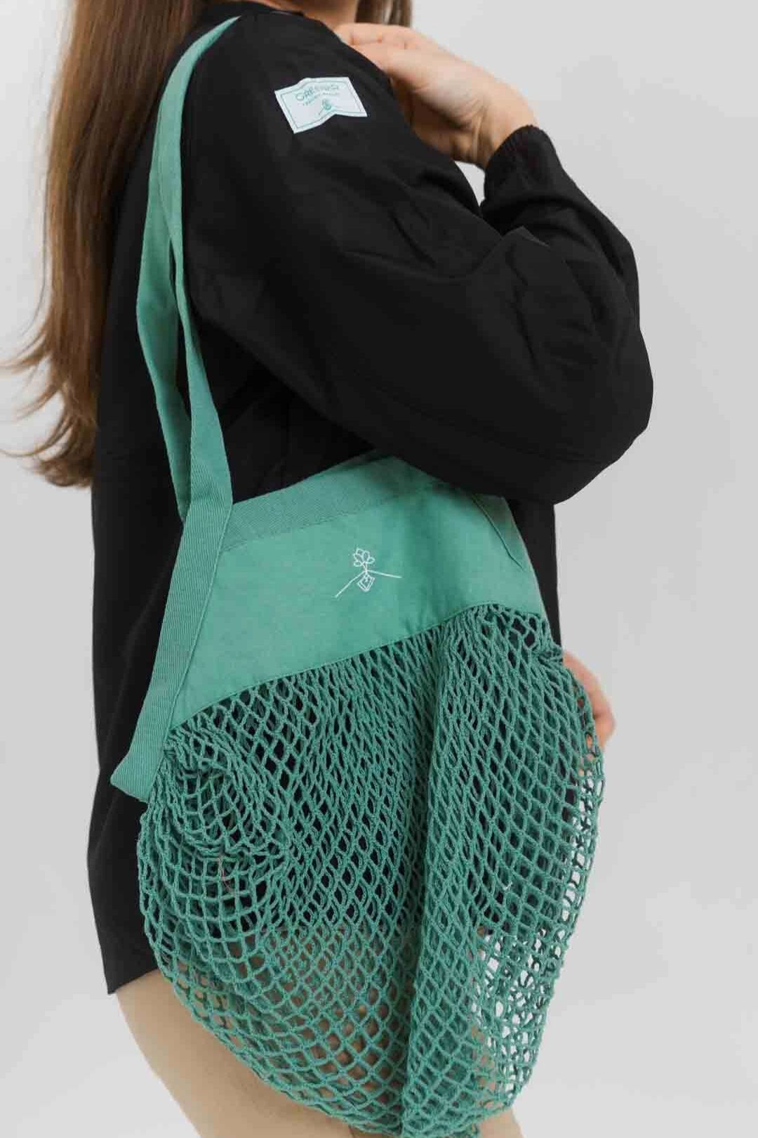 Sac filet 100% coton biologique - Vert Vintage