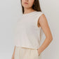 Crop top sans manches - Ivoire Antique