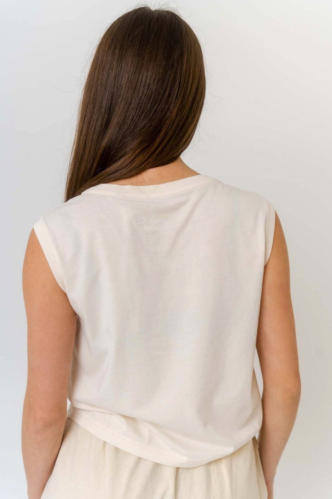 Crop top sans manches - Ivoire Antique