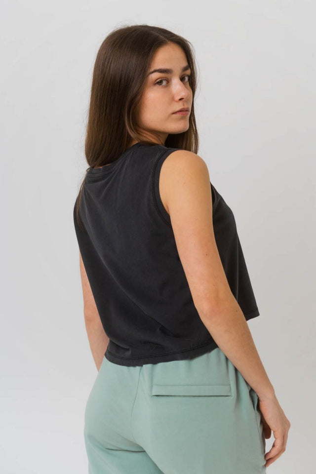 Top court sans manches - Gris Charbon Antique