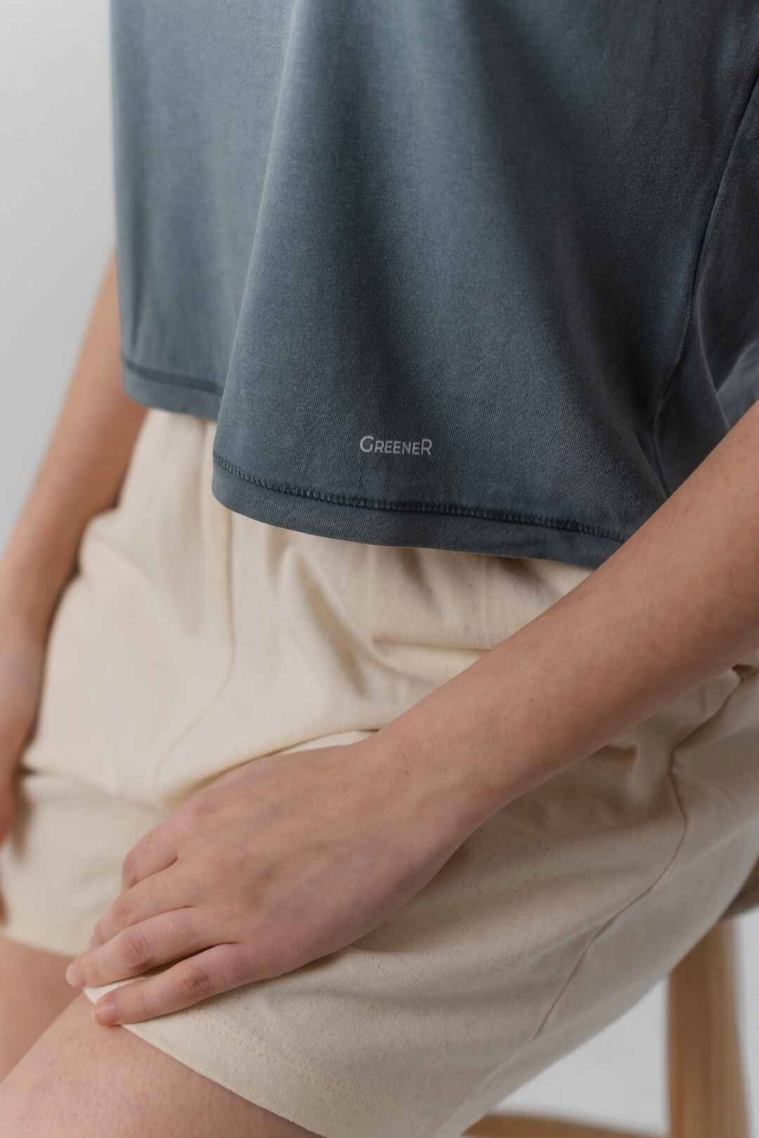 Top court sans manches - Bleu Antique