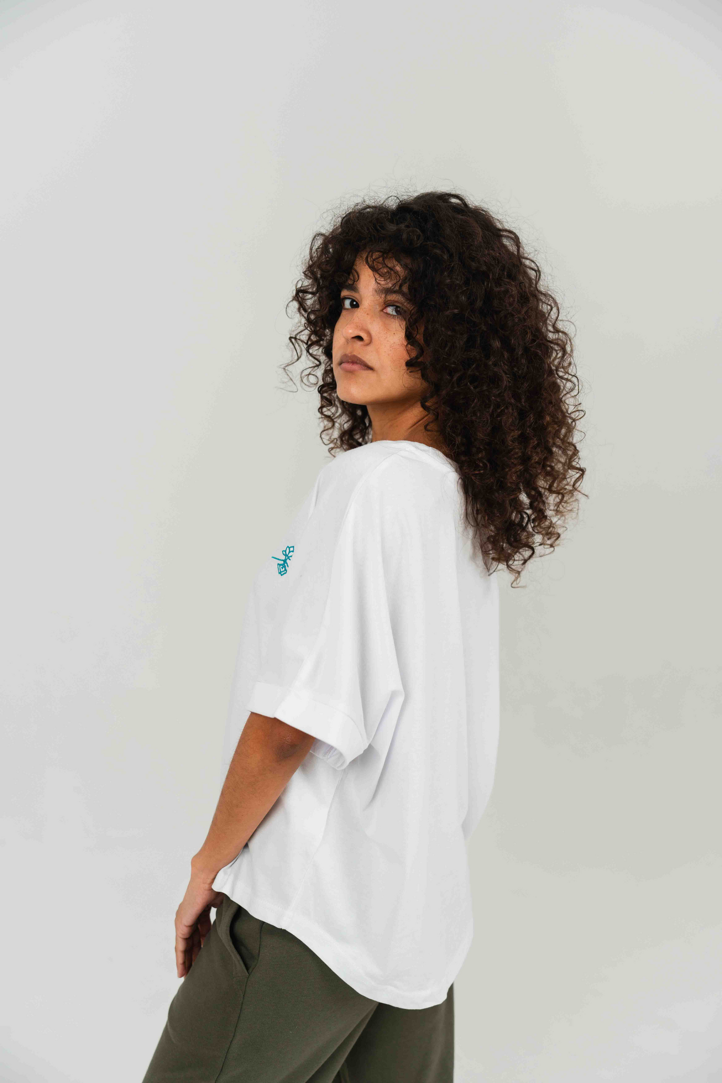 Camiseta oversize manga murciélago - Blanco