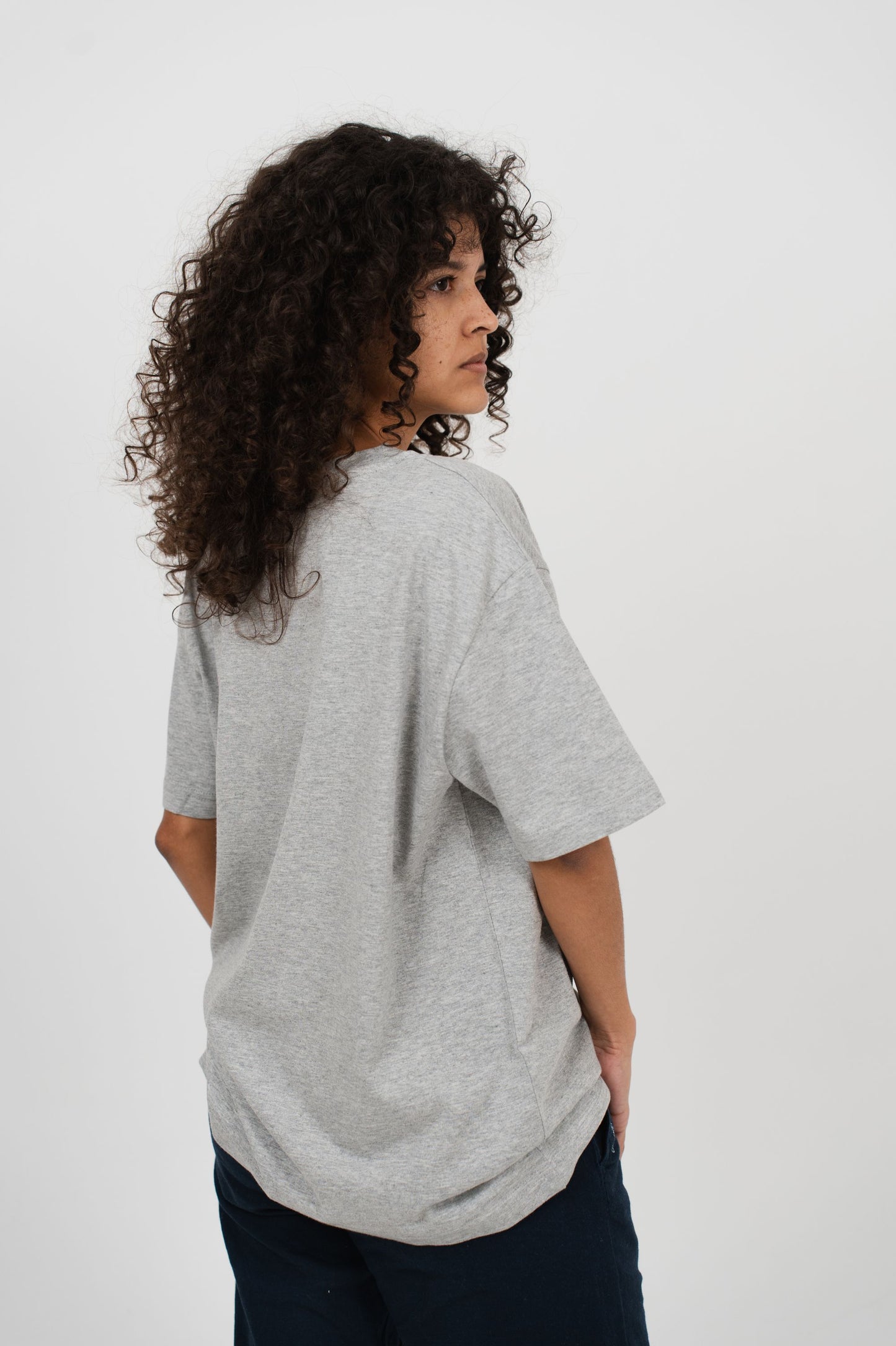 Oversized 100% organic cotton T-shirt - Heather Grey