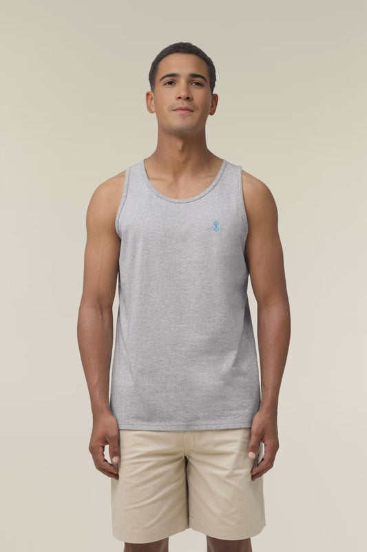 Camiseta tirantes ajustada - Gris Jaspeado