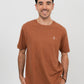 Oversized 100% organic cotton T-shirt - Caramel