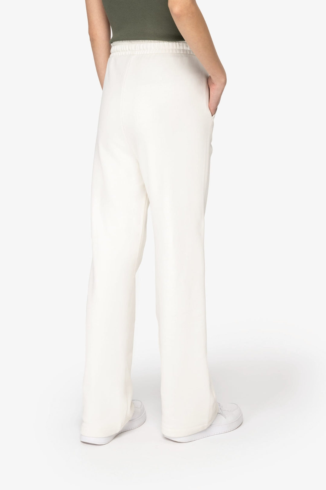 Pantalón recto cómodo algodón orgánico - Marfil