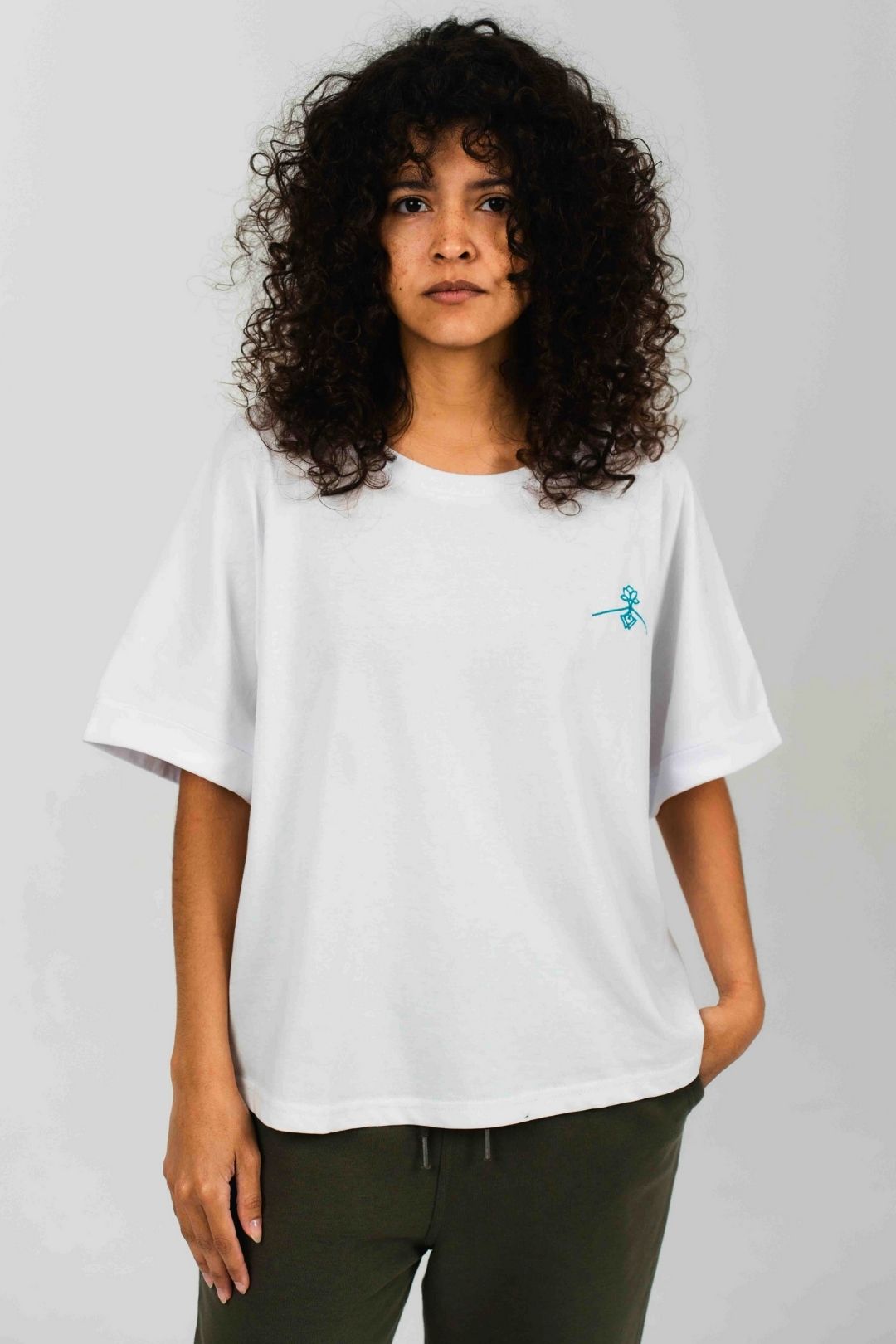 T-shirt oversize à manches chauve-souris - Blanc