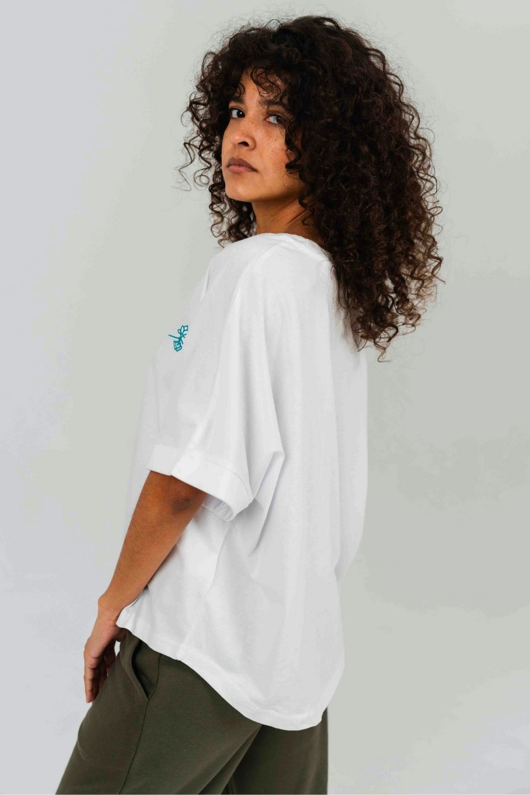 T-shirt oversize à manches chauve-souris - Blanc