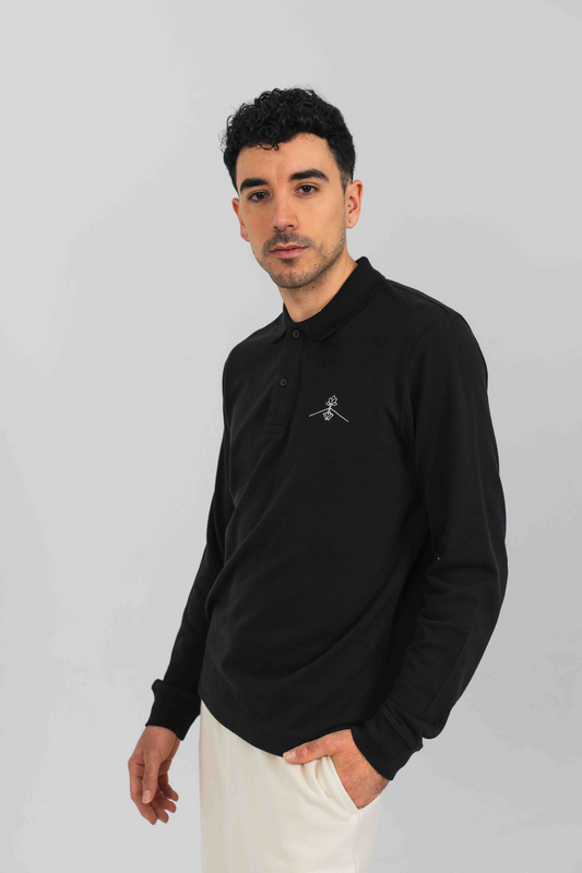 Polo 100% algodón orgánico fit - Negro