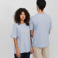 Oversized 100% organic cotton T-shirt - Blue Mist