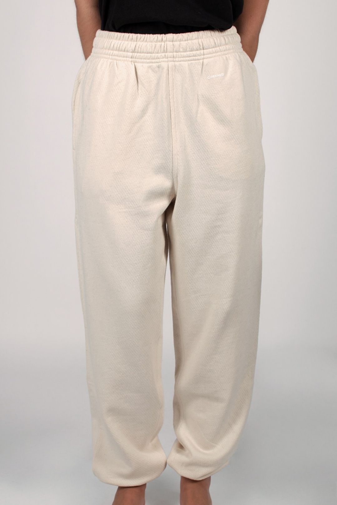 Jogger oversize en coton bio - Crème