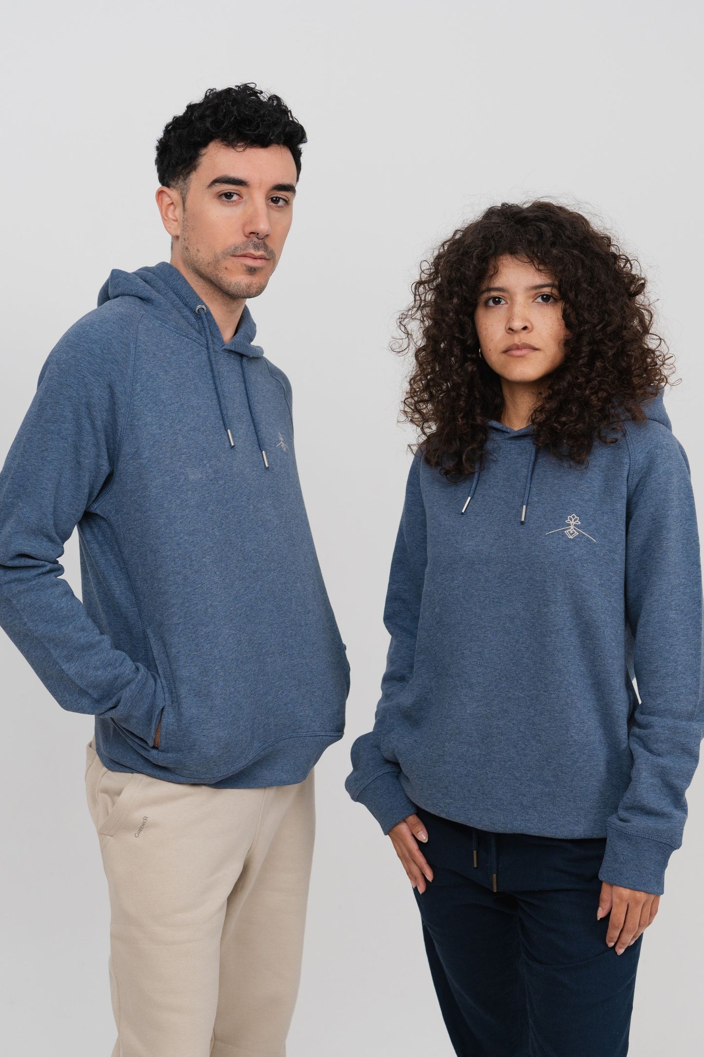 Regular fit hoodie - Heather Blue