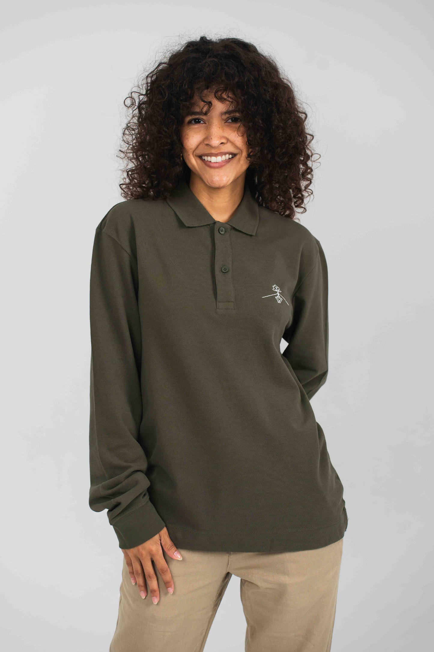 100% Organic Cotton Fit Polo - Tan Green