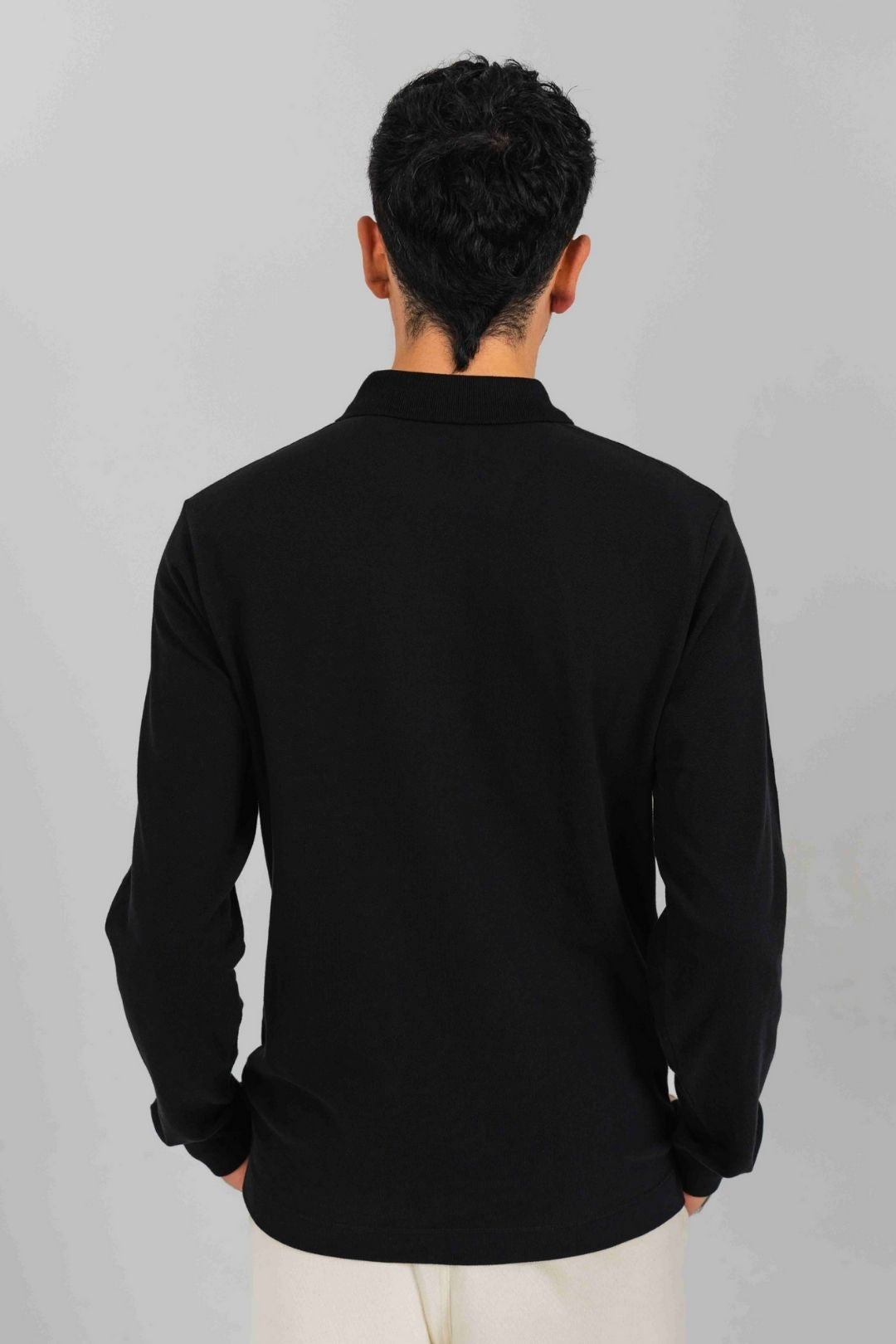 Polo ajusté 100% coton biologique - Noir