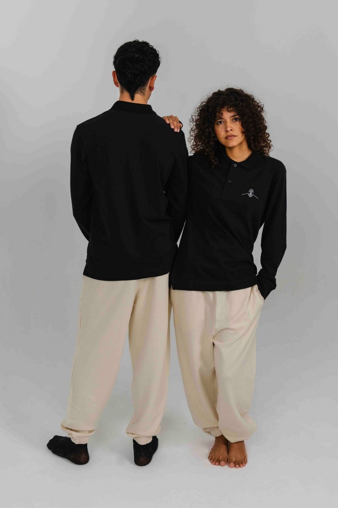 Polo ajusté 100% coton biologique - Noir