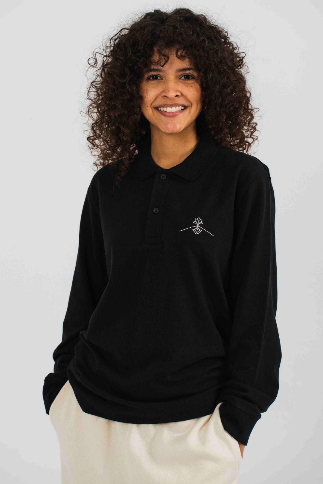 Polo ajusté 100% coton biologique - Noir