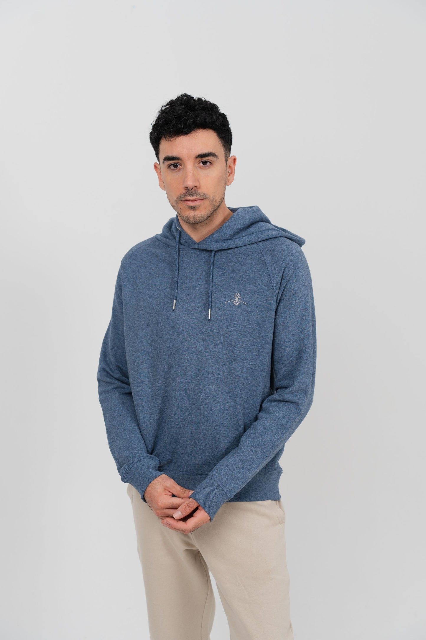 Regular fit hoodie - Heather Blue