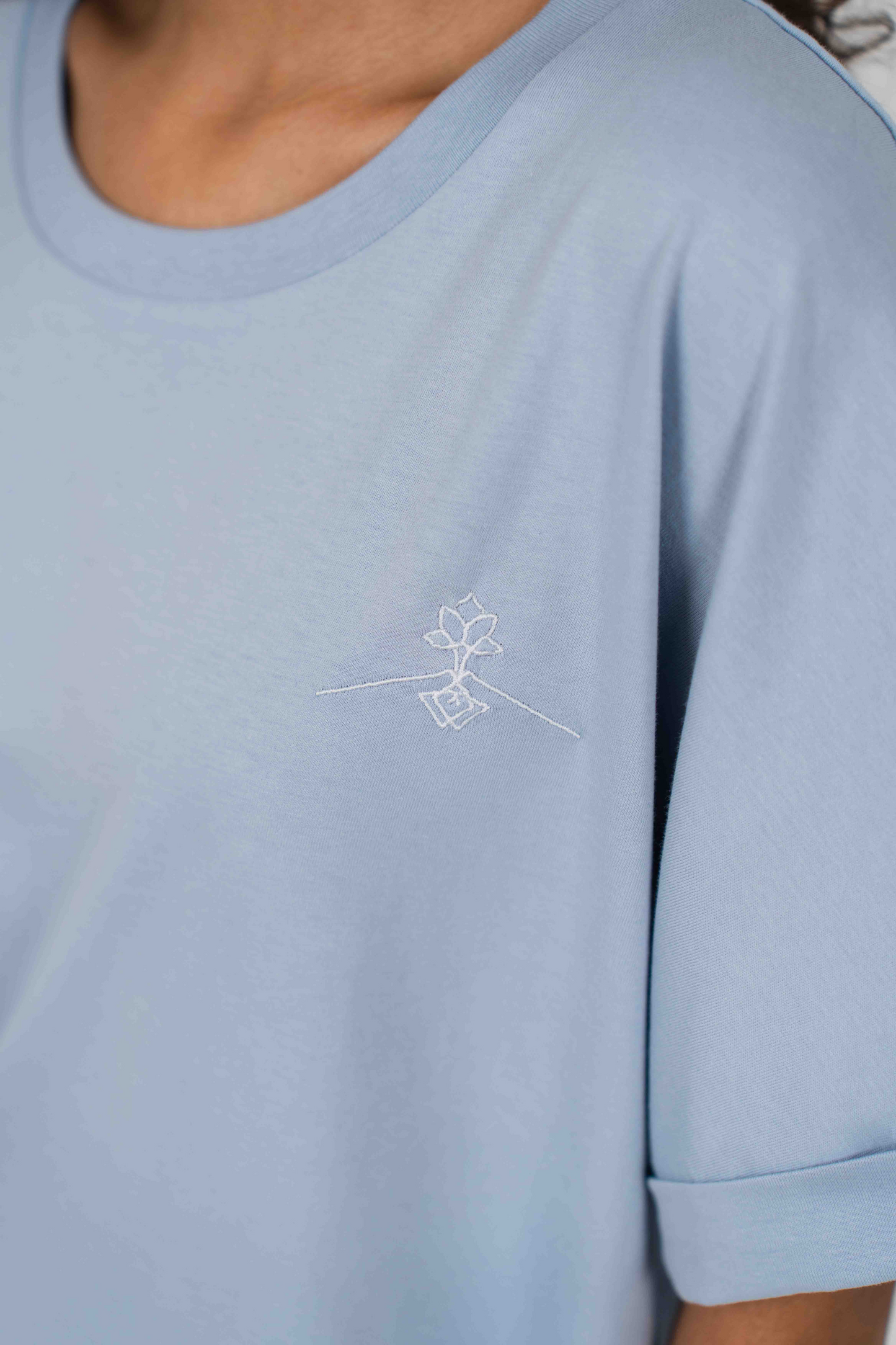 Oversized batwing sleeve t-shirt - Mist Blue