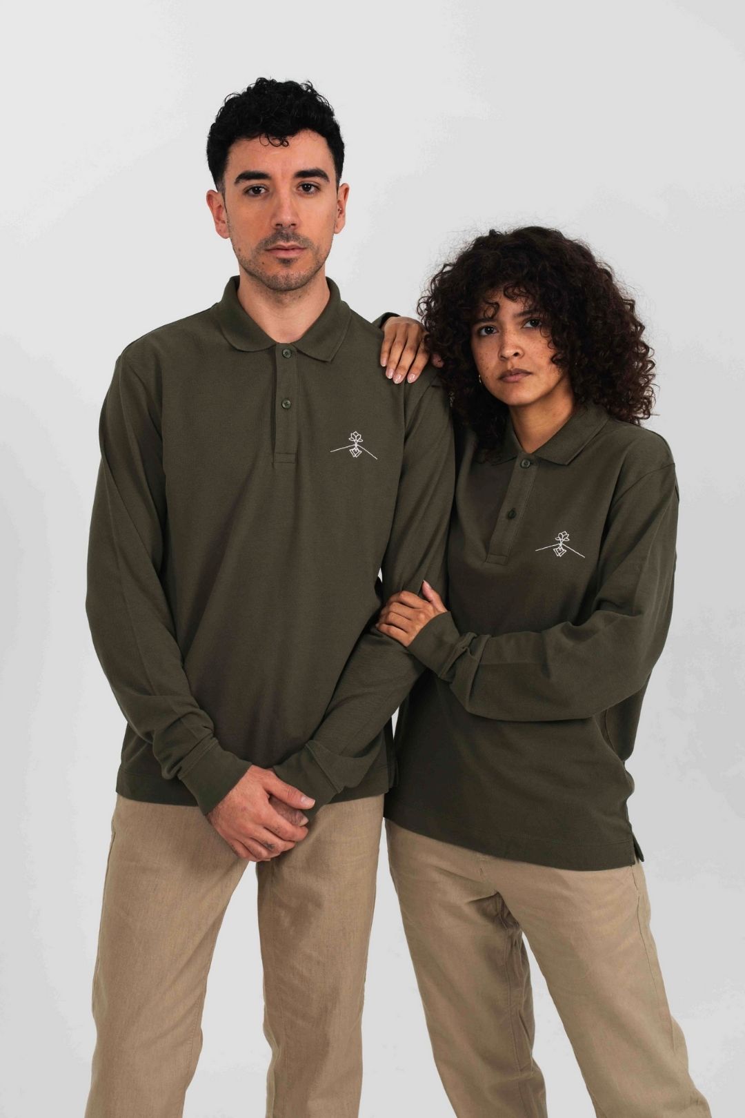 Polo coupe 100% coton biologique - Vert Tan