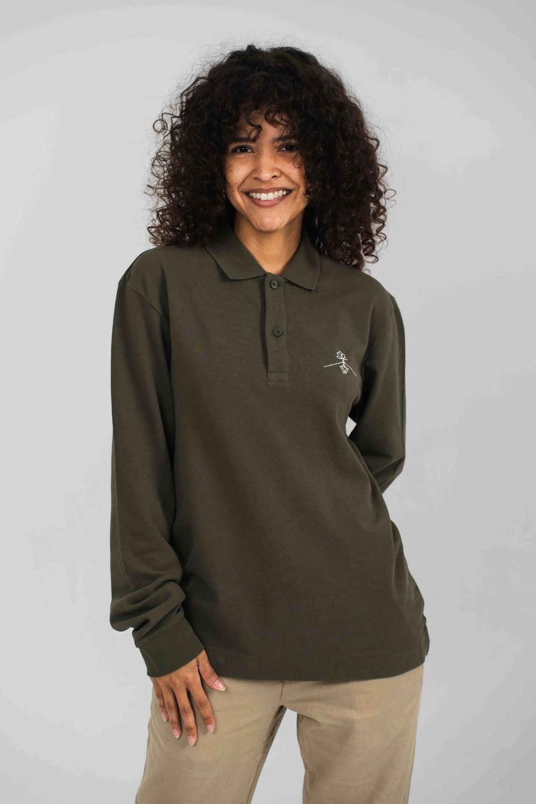 Polo coupe 100% coton biologique - Vert Tan