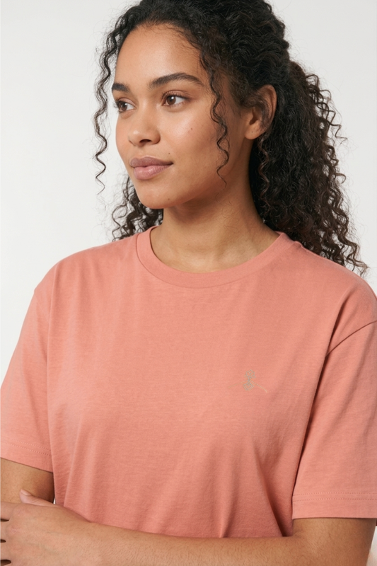 Oversized 100% organic cotton T-shirt - Salmon Pink