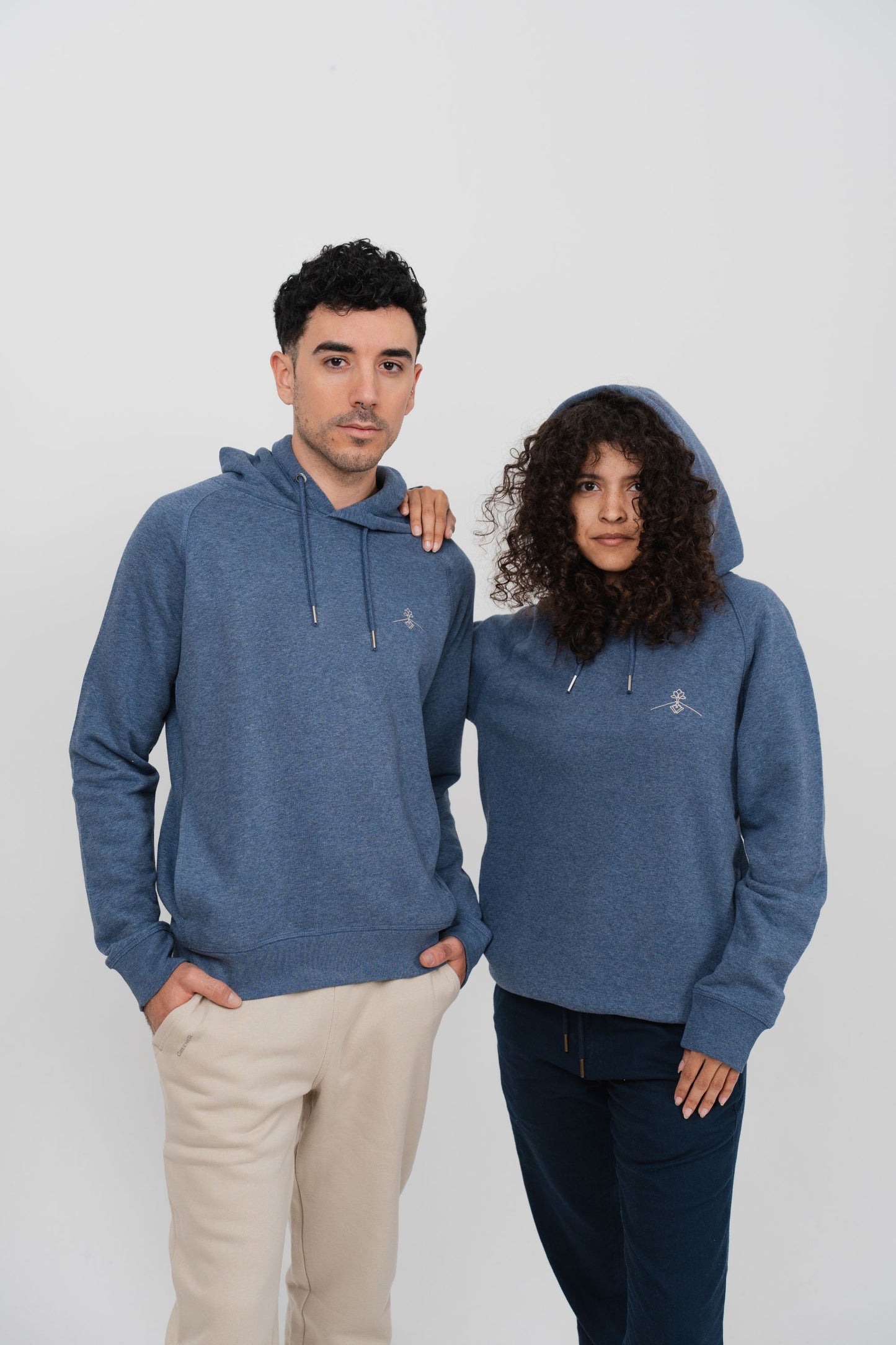 Regular fit hoodie - Heather Blue