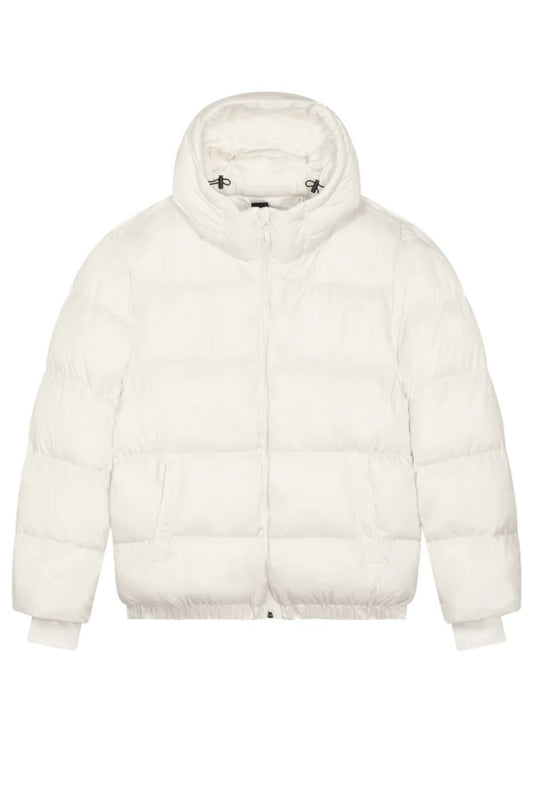 Recycled Quilted Anorak with Hood - White