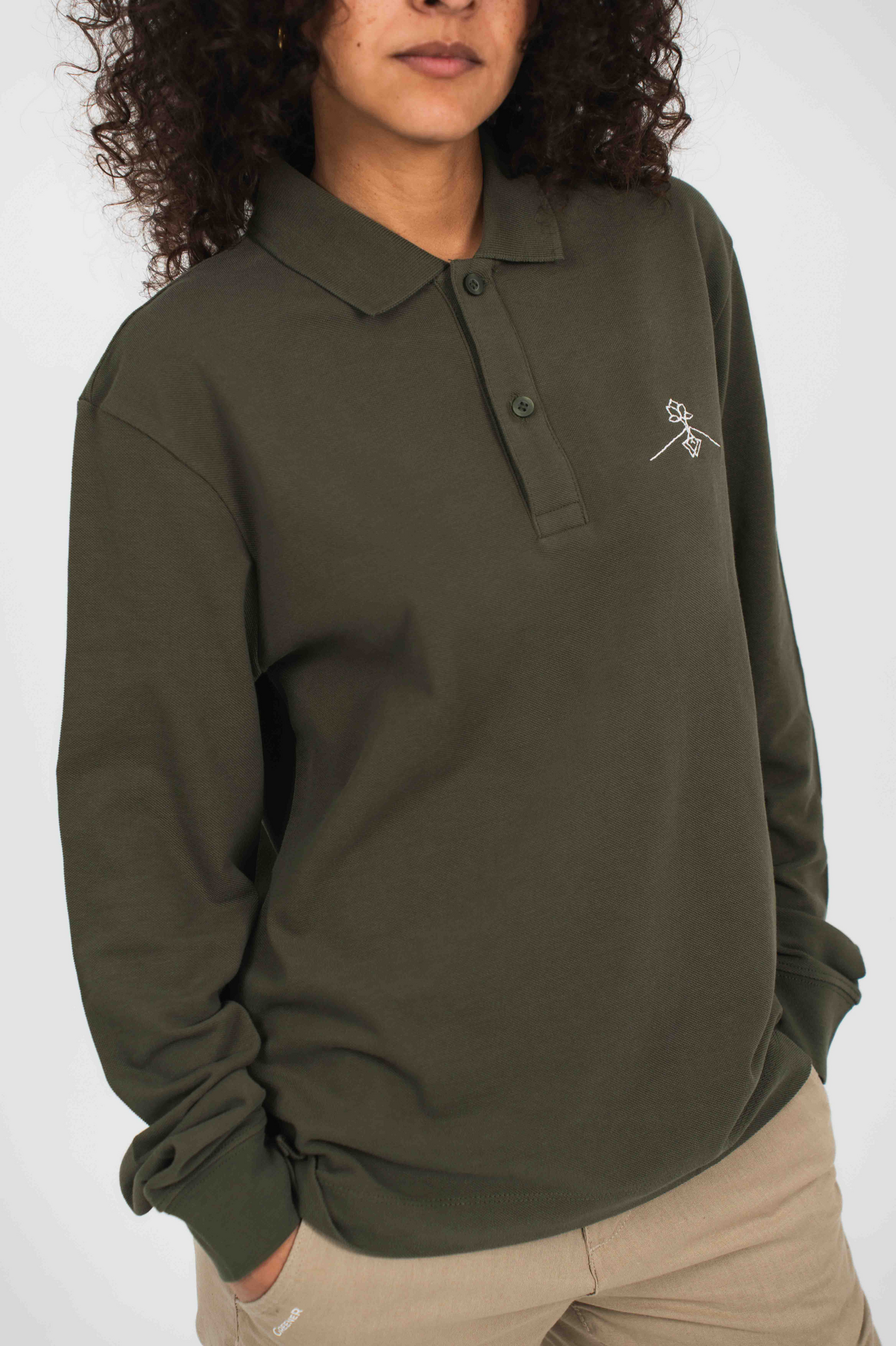 100% Organic Cotton Fit Polo - Tan Green