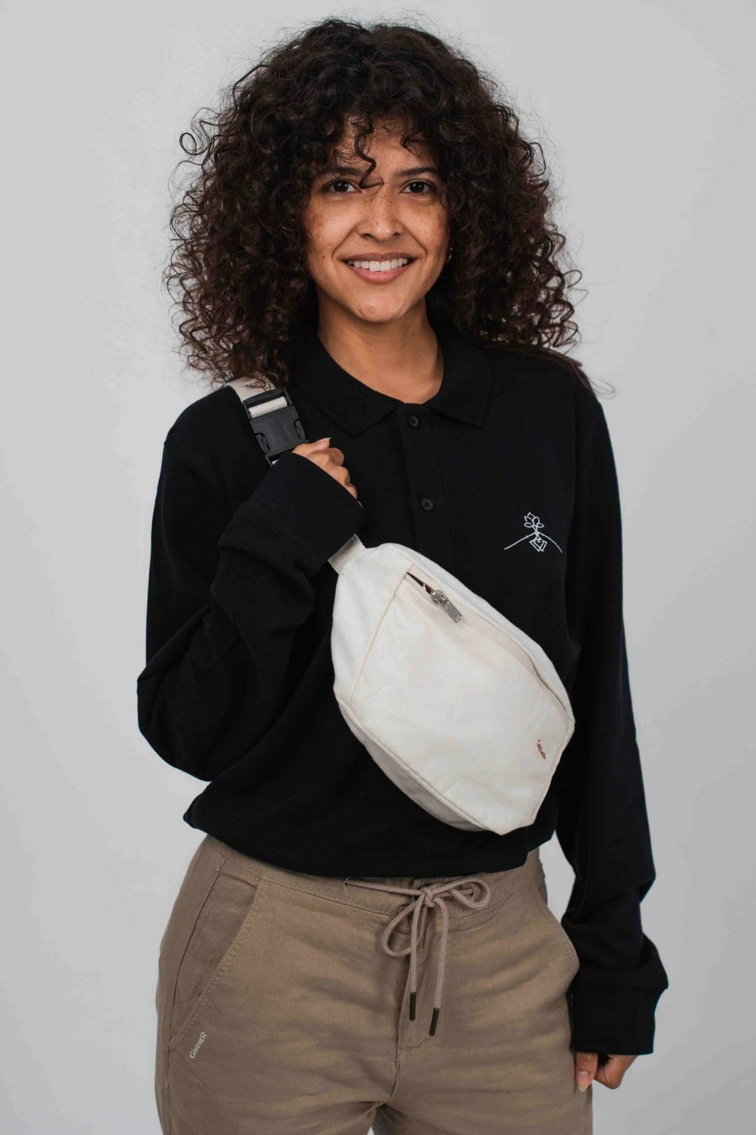 Sac banane durable avec poche intérieure - Naturel