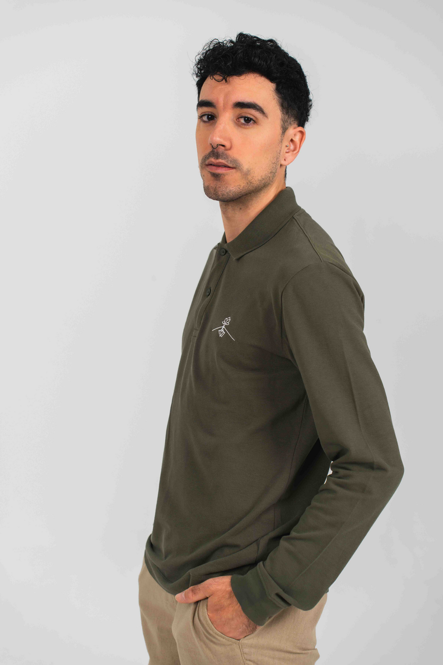 100% Organic Cotton Fit Polo - Tan Green